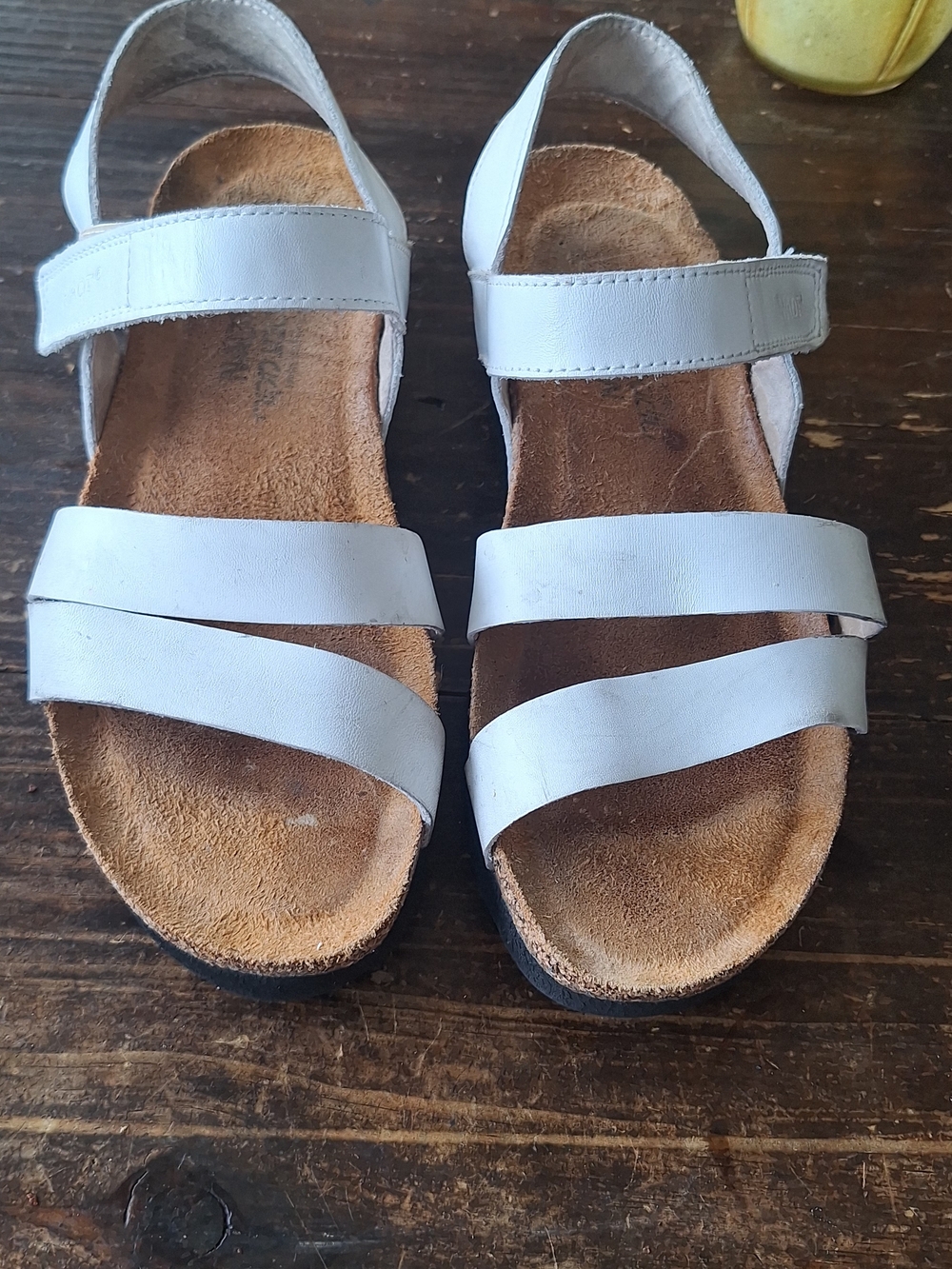 Naot White Leather Strappy Sandals